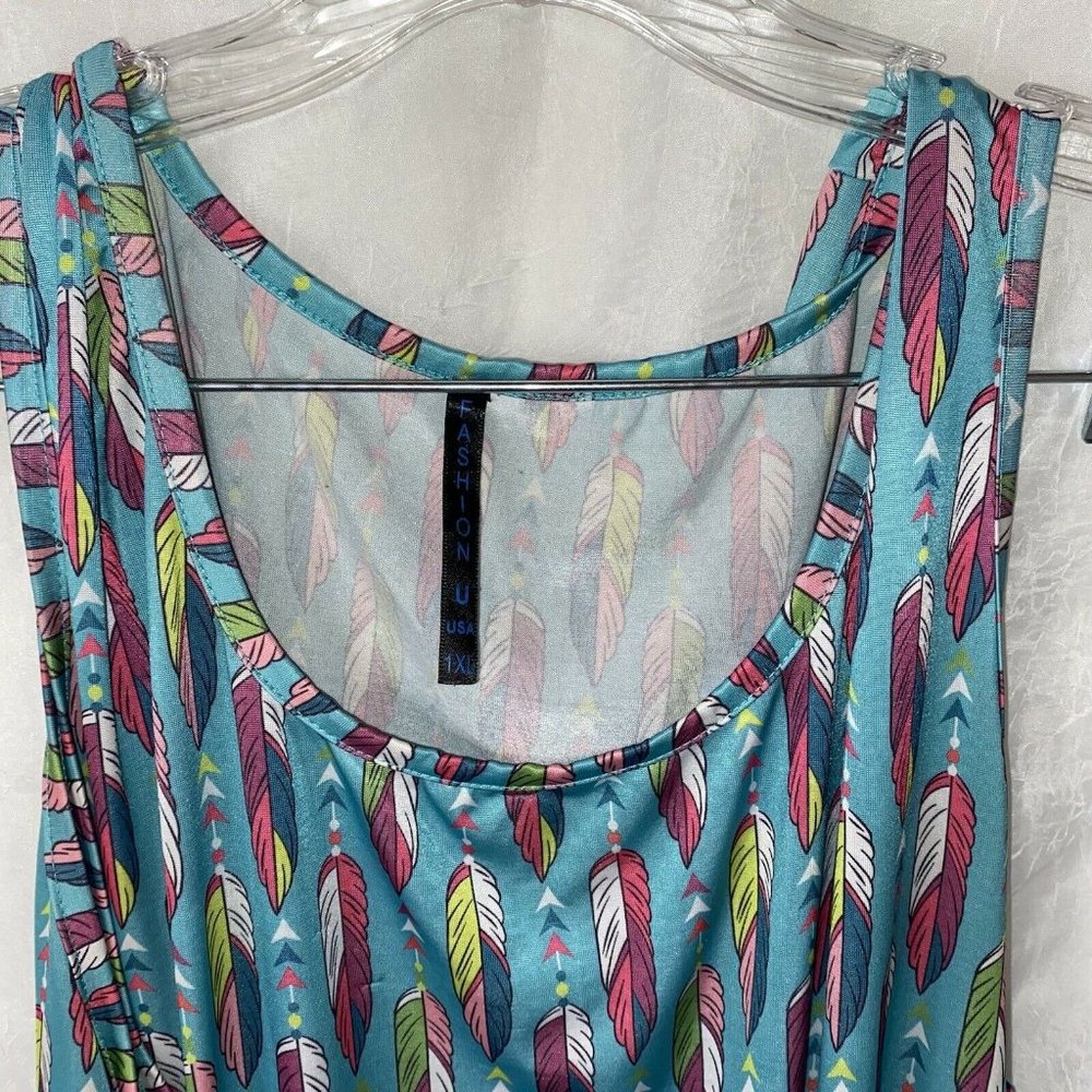 Fashion U blue 1X Woman’s Tunic Tank